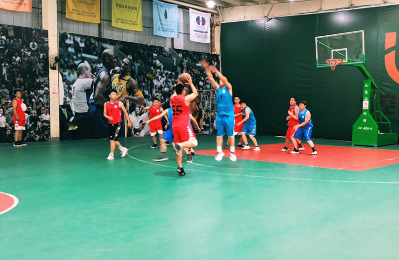 Basketball match scene